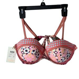Maaji Reversible Bikini Top XL Underwire Colorful Geo Floral NWT
